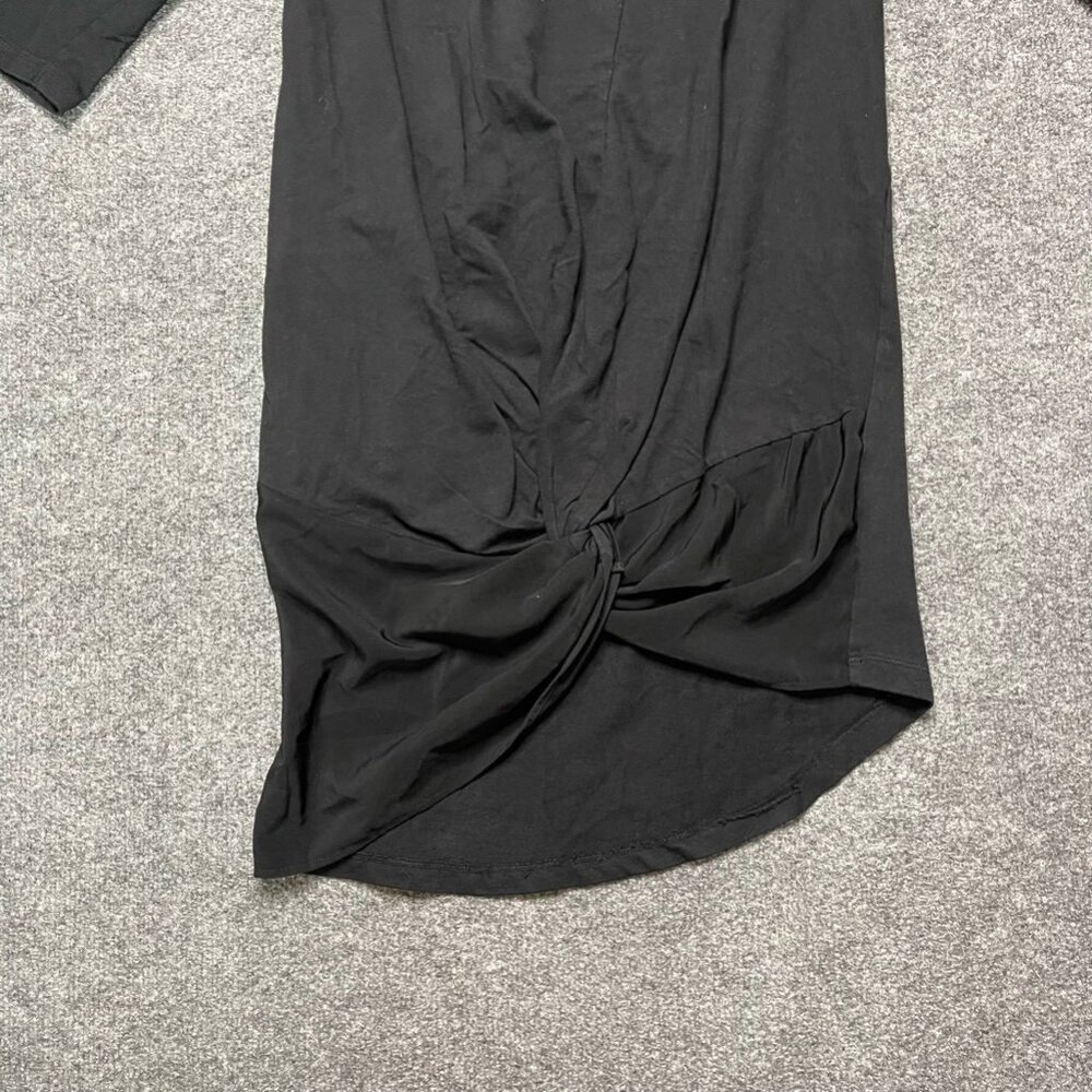 Zara Trafaluc Womens T Shirt Dress Black Twist Front Mini Crew Neck 3/4 Sleeve S - Picture 5 of 7